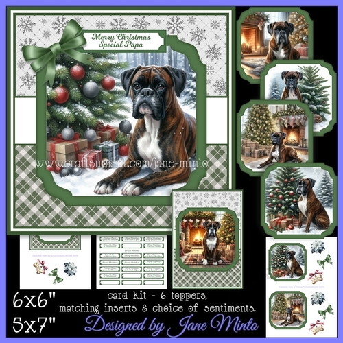 BOXER DOG AT CHRISTMAS - request
