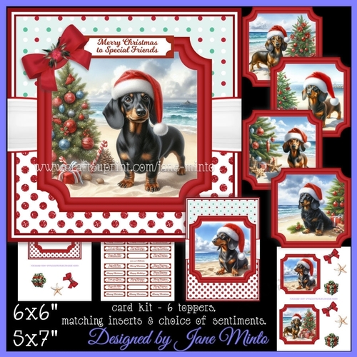 CHRISTMAS BEACH DACHSHUNDS