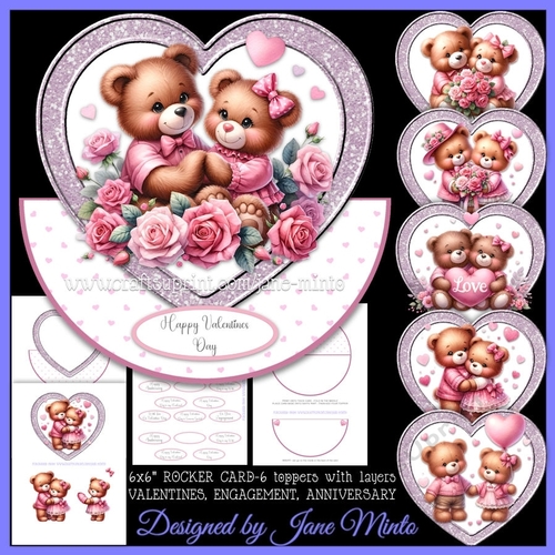 HEART BEARS rocker card - engagement, anniversary, valentines