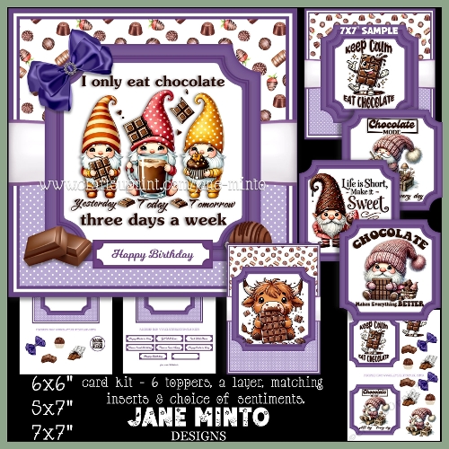 7x7, 6x6, 5x7 CHOCOLATE ADDICT