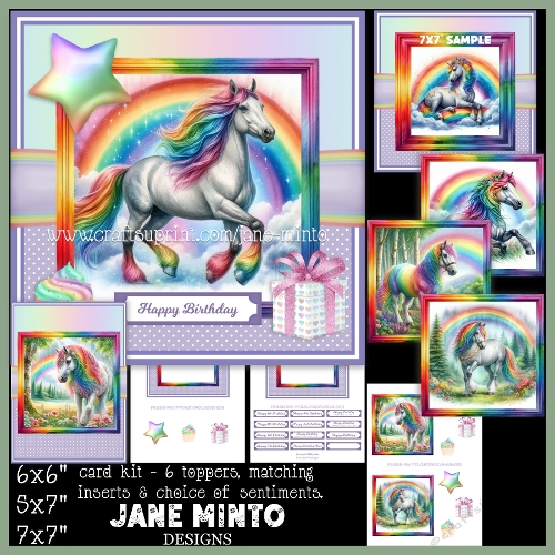7x7, 5x7, 6x6 - RAINBOW HORSES