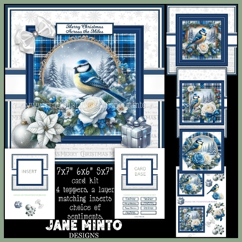 7x7 6x6 5x7 TARTAN BLUE TIT