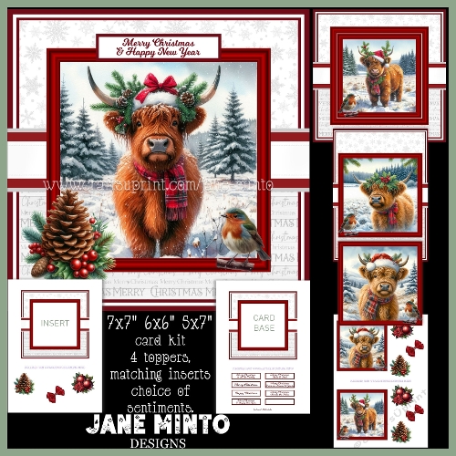 5x7, 7x7, 6x6 MOOEY CHRISTMAS