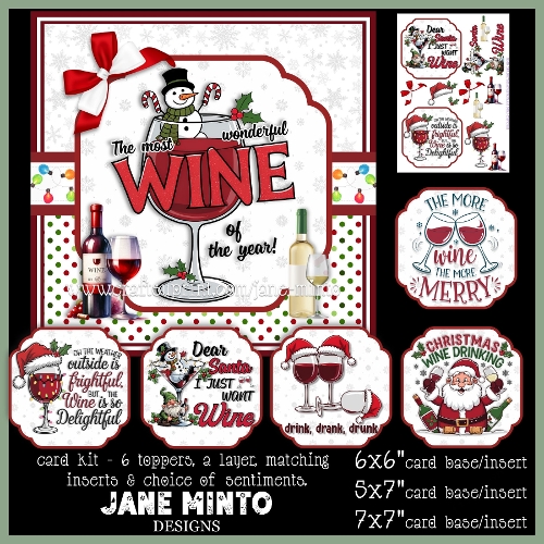 CHRISTMAS WINE TIME 7x7, 5x7, 6x6