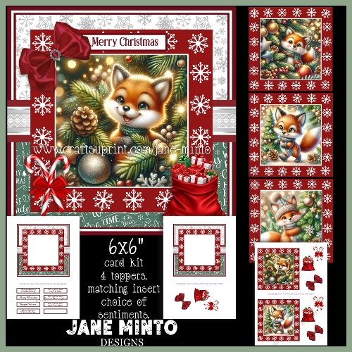 CUTE CHRISTMAS FOX 6X6