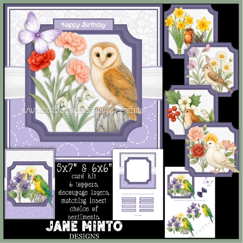 BIRTH MONTH FLOWERS & BIRDS set 1