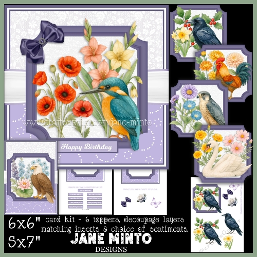 BIRTH MONTH FLOWERS & BIRDS SET 2