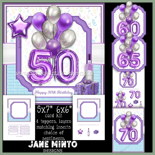 BIRTHDAY BALLOONS 50, 60, 65, 70