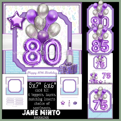 BIRTHDAY BALLOONS 75, 80, 85, 90,