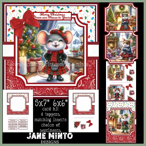 cup1398759_57683 - A SCOTTISH CHRISTMOUSE 6x6 5x7