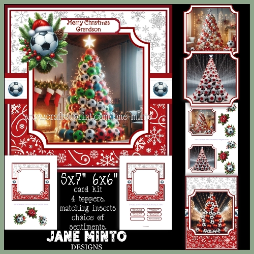cup1399424_57683 - CHRISTMAS FOOTBALL TREE 6x6 5x7