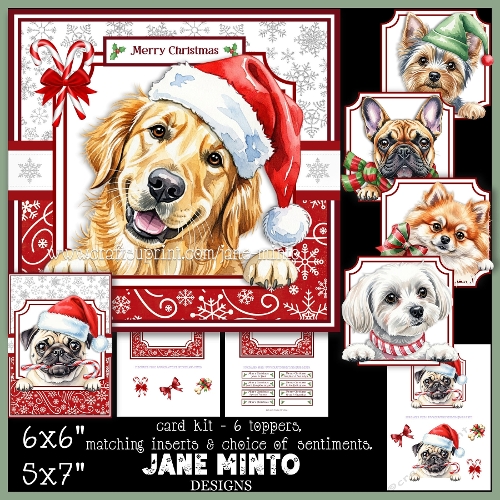 cup1399907_57683 - PEEKABOO CHRISTMAS DOGS 6x6 5x7