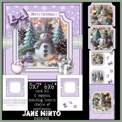 GLITTER SNOWMAN 6x6 5x7