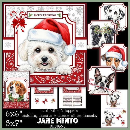 cup1401532_57683 - PEEKABOO CHRISTMAS DOGS SET 2 6x6 5x7