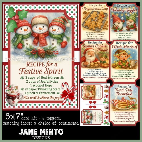 CHRISTMAS RECIPES set 2 - 5x7