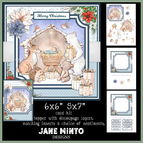 THE CHRISTMAS GIFT with decoupage 6x6 5x7