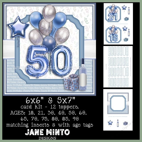 REQUEST - BIRTHDAY BALLOONS - 12 TOPPERS IN BLUE