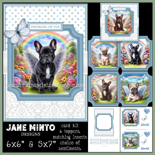 6x6 & 5x7 ANGEL DOGS - FRENCH BULLDOGS