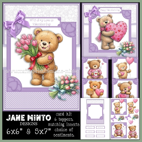 cup1424572_57683 - LOVE BEARS 6x6 & 5x7 valentines, anniversary