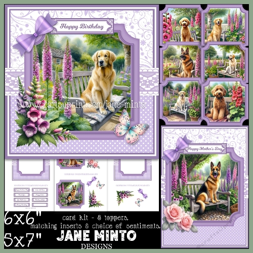 COUNTRY GARDEN DOGS 5X7 6X6