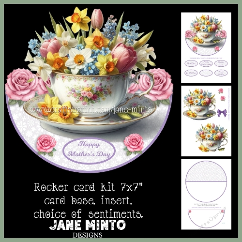 SPRING FLOWERS rocker card