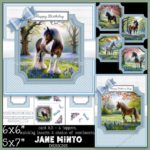 WOODLAND HORSES 5x7 6x6