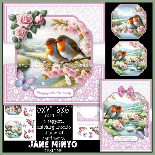 CHERRY BLOSSOM ROBINS 6x6 5x7