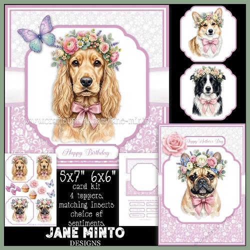 5x7 6x6 PRETTY POOCH set 1