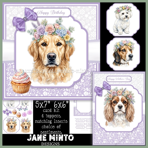 6x6 5x7 PRETTY POOCH set 2