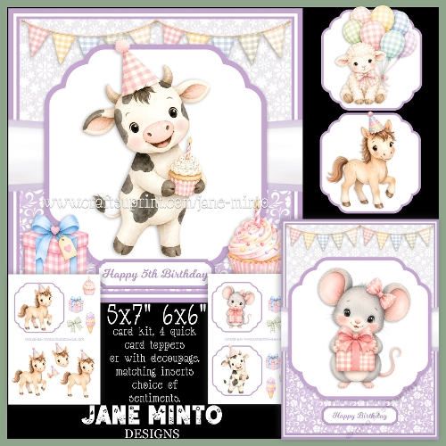 BIRTHDAY FARM ANIMALS 5x7 6x6