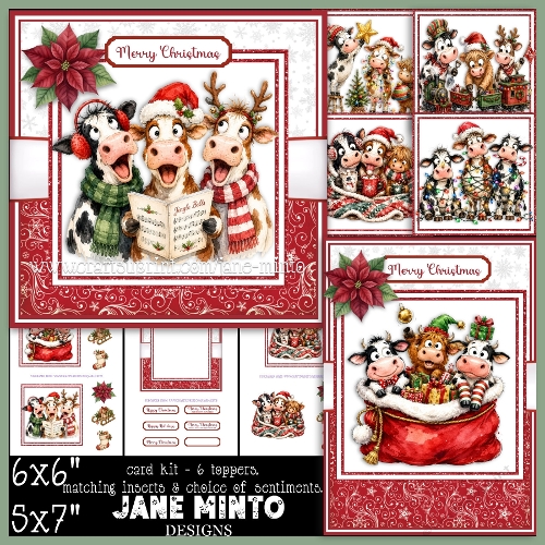 FUNNY CHRISTMAS COWS set 2