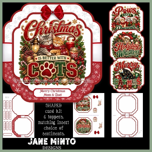 CHRISTMAS CATS shaped card