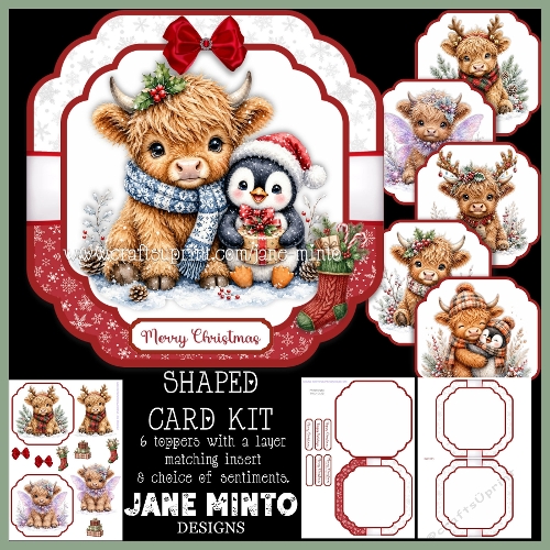 CHRISTMAS COWS shaped card