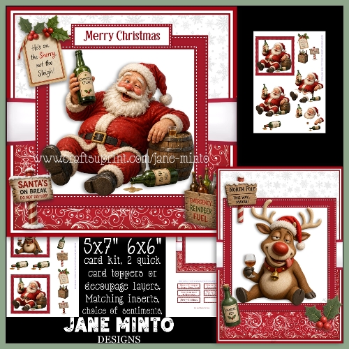 A VERY MERRY CHRISTMAS - decoupage or toppers