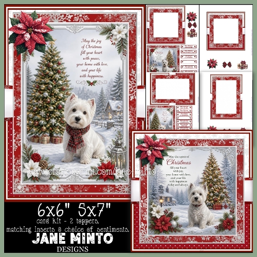 CHRISTMAS WESTIE 6X6 5X7