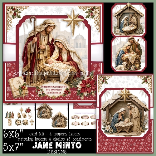 NATIVITY 5x7 6x6 - 4 toppers