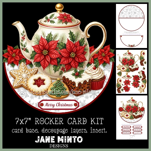 7x7 CHRISTMAS TEAPOT - rocker