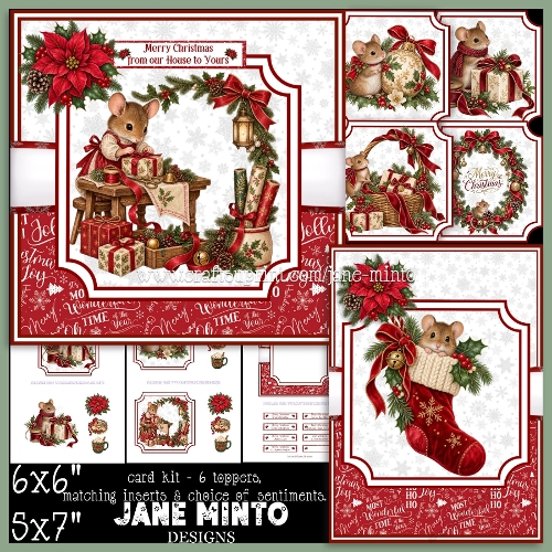 5x7 6x6 CHRISTMAS MICE