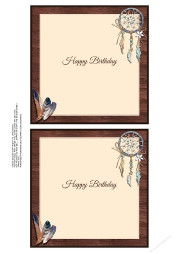 6X6 INSERTS - WOOD GRAIN EFFECT, DREAM CATCHERS, FEATHERS