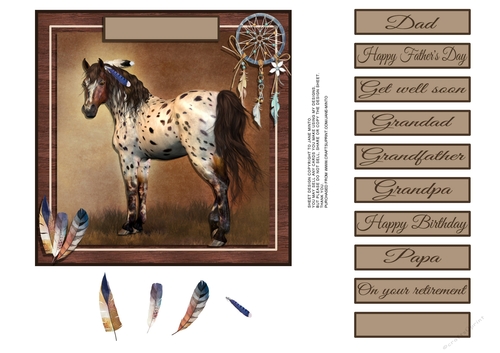 INDIAN HORSE TOPPER - A4 SHEET