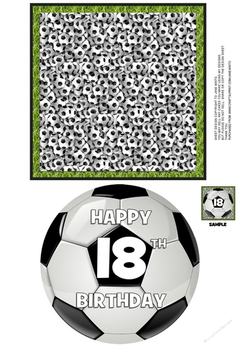 18th - FOOTBALL TOPPER WITH AGE - QUICK CARD 