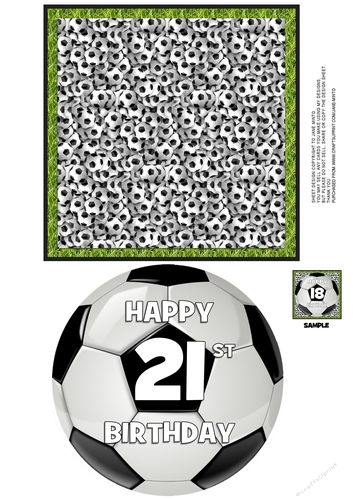 21st - FOOTBALL TOPPER WITH AGE - QUICK CARD 
