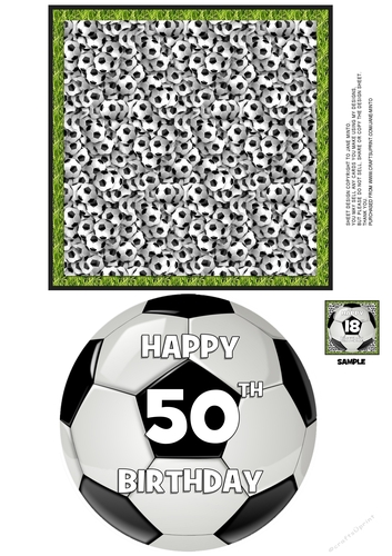 50th - FOOTBALL TOPPER WITH AGE - QUICK CARD 