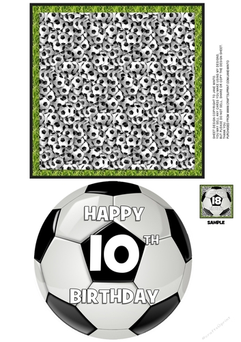 10th - FOOTBALL TOPPER WITH AGE - QUICK CARD 