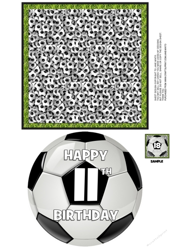 11th - FOOTBALL TOPPER WITH AGE - QUICK CARD 