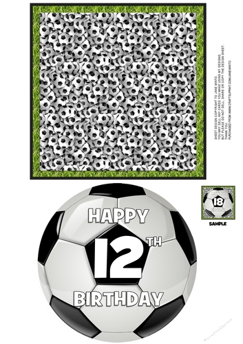 12th - FOOTBALL TOPPER WITH AGE - QUICK CARD 