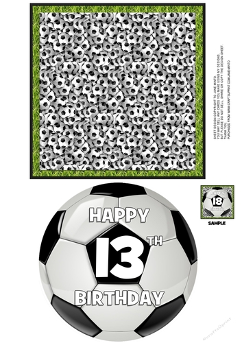 13th - FOOTBALL TOPPER WITH AGE - QUICK CARD 