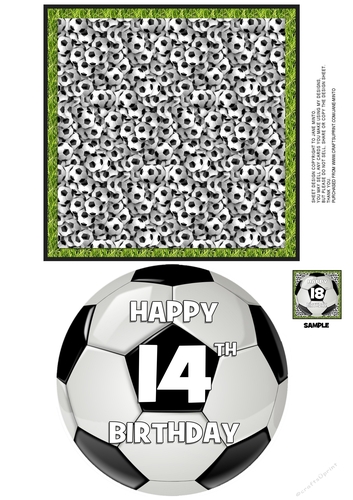 14th - FOOTBALL TOPPER WITH AGE - QUICK CARD 