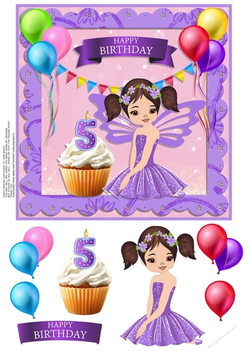 FAIRY CAKE CARD AGE 5
