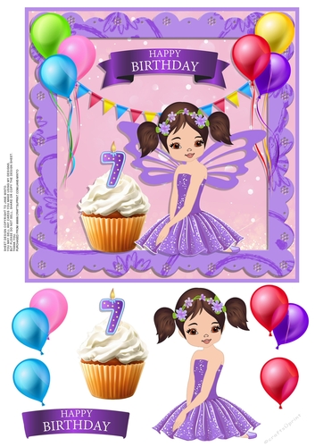 FAIRY CAKE CARD AGE 7